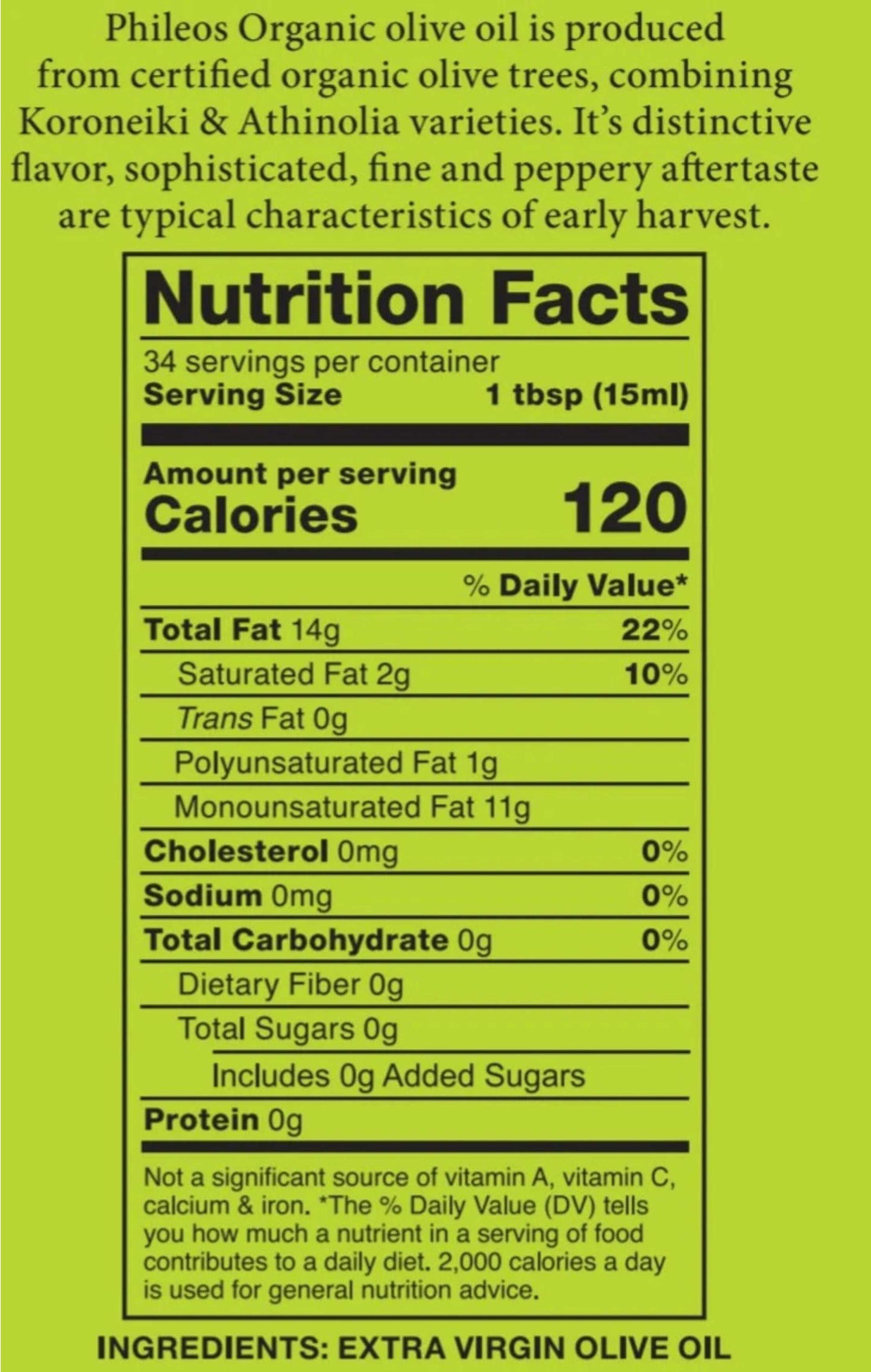 Organic Early Harvest Extra Virgin Olive Oil